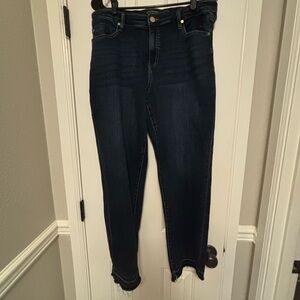Liverpool Raw Hem Dark Blue Women's Jeans